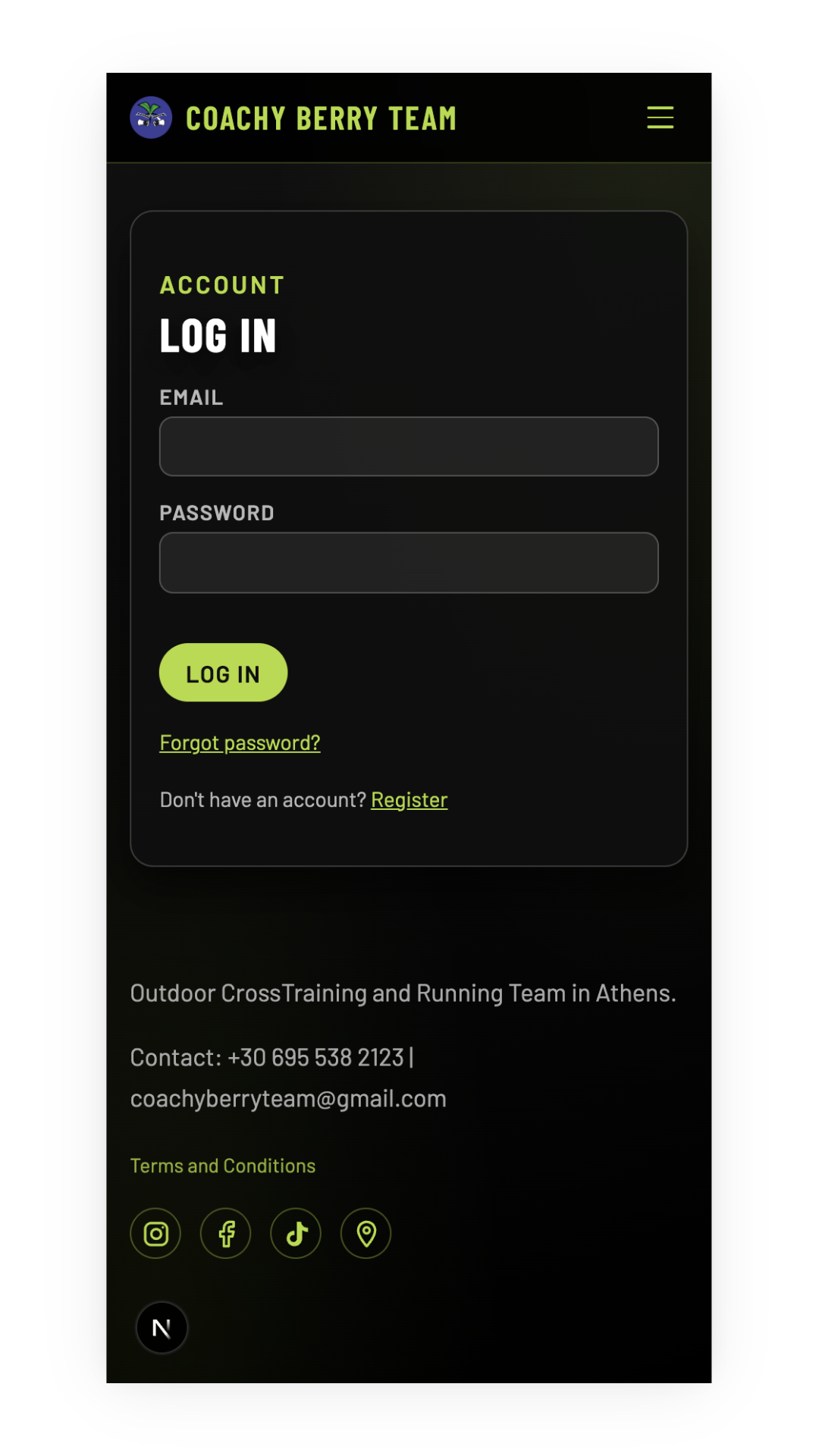 coachyberryteam.com screen 1
