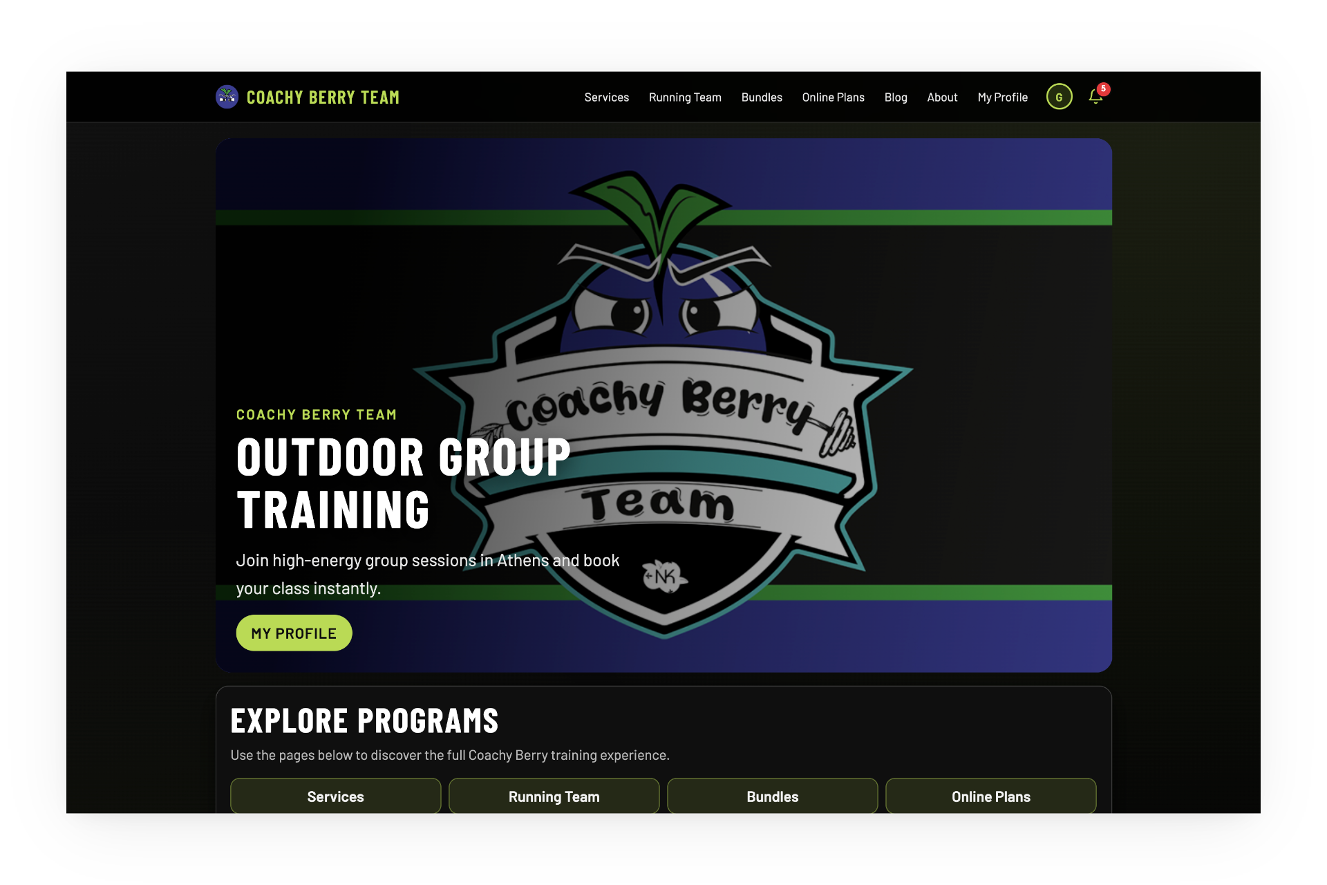 coachyberryteam.com screen 3